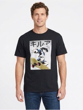 Hunter x Hunter Killua Skateboard Graphic T-Shirt Black Men’s L(A631)